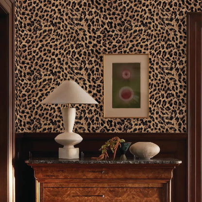 Cheetah Print Wallpaper Peel and Stick (Brown / 17.3"x 118.11")