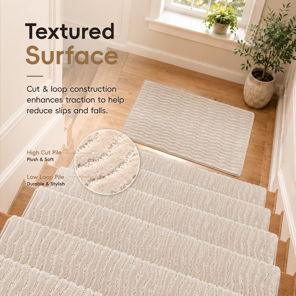 Stair Landing Mat (Oat Beige / 2' x 3' (Rectangular))
