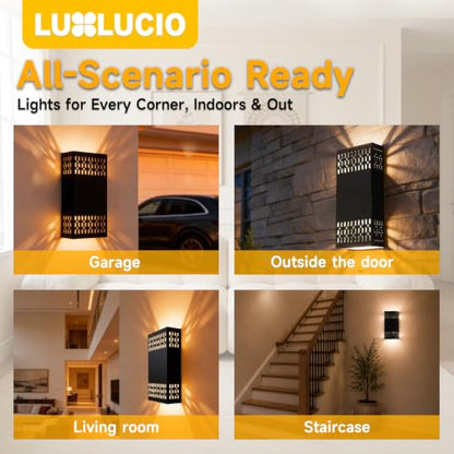 10.2" Black Indoor Outdoor Hardwired Modern LED Wall Sconce (Black - Cutout Design / 1 pack)