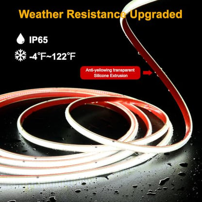 AC 120V ETL COB LED Strip Light 6500K Cool White IP65 32.8FT (32.8FT)