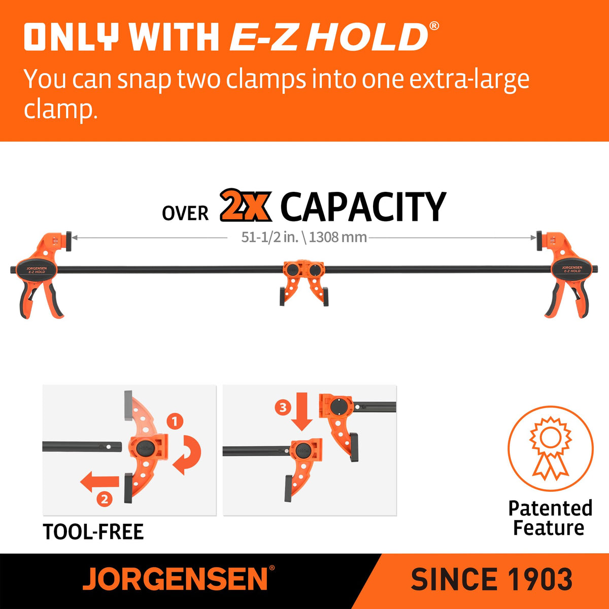E-Z Hold 2-Pack 24" 300LBS Load Indicator Woodworking Bar Clamps (24 inch)
