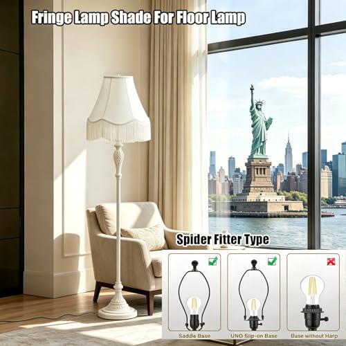 Fringe Lamp Shade 6" Top x 13" Bottom x 9.6" High