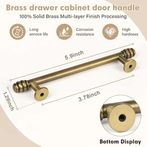 Solid Brass Kitchen Cabinet Knobs