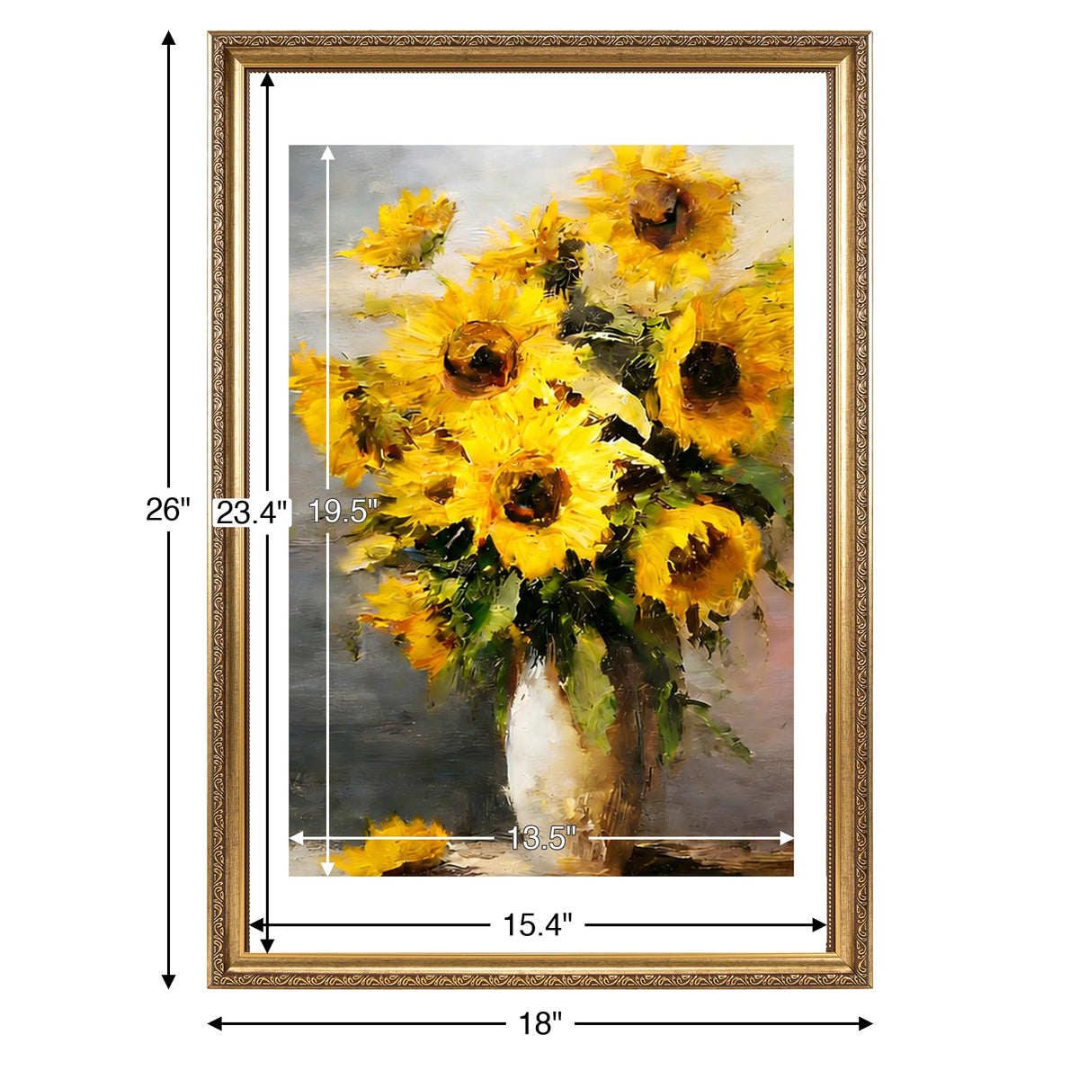 16x24 Vintage Picture Frame for Poster Photo Picture and 40x60 cm Canvas with 14x20 Mat (Gold / 16x24 inch)
