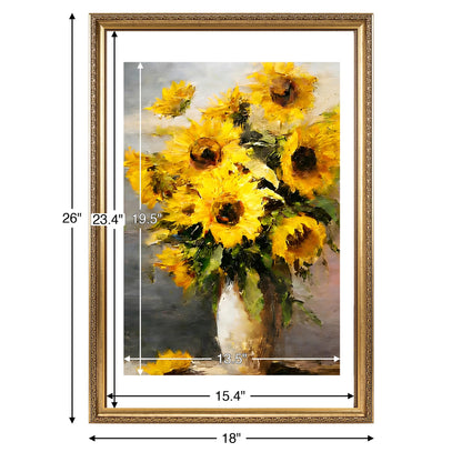 16x24 Vintage Picture Frame for Poster Photo Picture and 40x60 cm Canvas with 14x20 Mat (Gold / 16x24 inch)