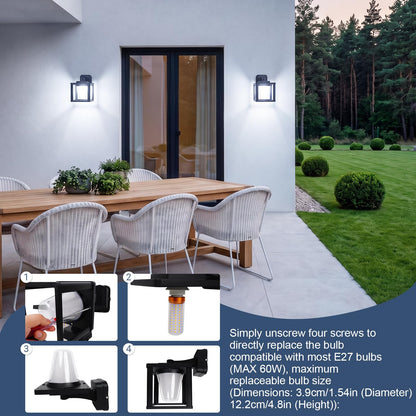 Outdoor Wall Light 15W (1/15w/6000k/Black/E26)