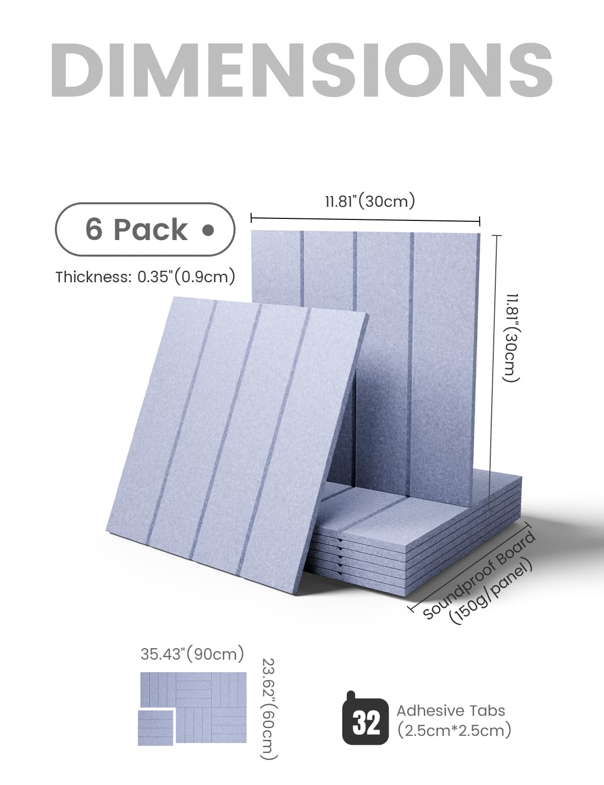 36" x 24" Large Felt Bulletin Board (Lavender-1 / Bold-stripe 6-pack)