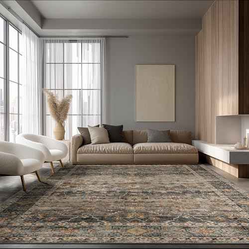Washable Area Rug 10×14 for Living Room (Camel / 10' x 14' (Rectangular))