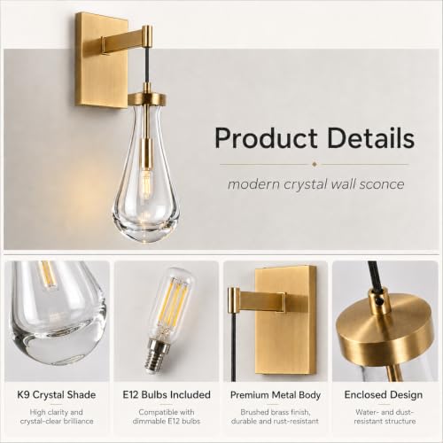 Gold Raindrop Brass Wall Sconce