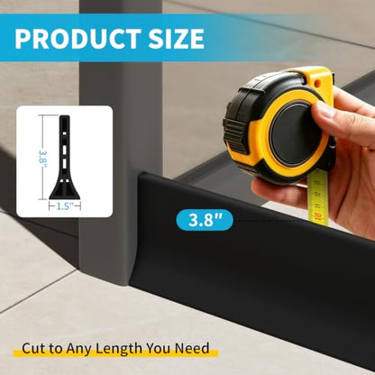 3.8'' High Shower Threshold Water Dam 39 Inch Collapsible Self Adhesive Shower Water Splash Guard Shower Water Blocker Wet and Dry Separation for Bathroom