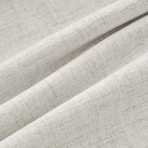 100% Blackout Linen Curtains 2 Panels Set for Bedroom Solid Luxury Decor Thermal Insulation Room Darkening Back Tab Rod Pocket Drapes for Living Room Nursery