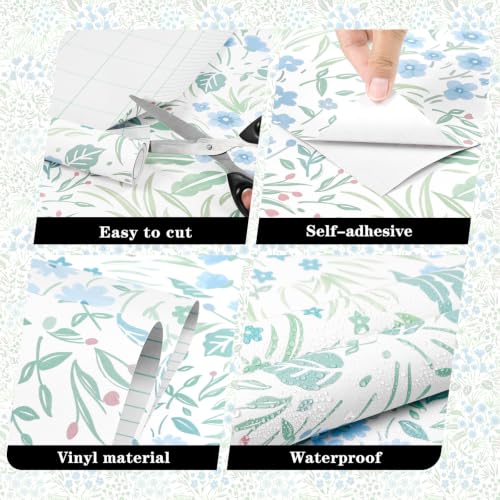 Peel and Stick Wallpaper Floral Wallpaper Vintage Flowers Contact Paper