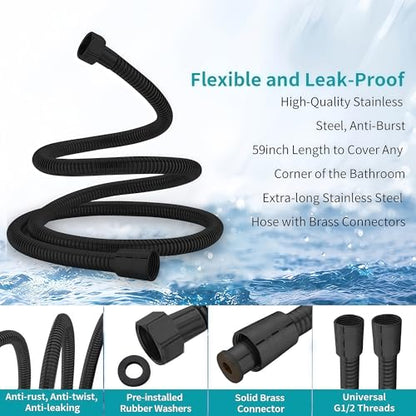 5.9 Inch Large Face High Pressure Shower Head with 4 Spray Modes