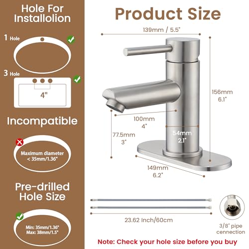 Bathroom Sink Faucet Single Handle