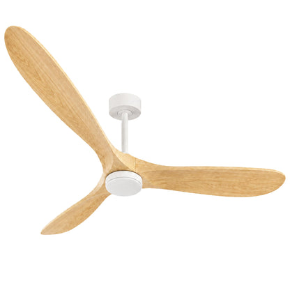 60" Ceiling Fan with Light (White/Light Oak / 60 Inches)