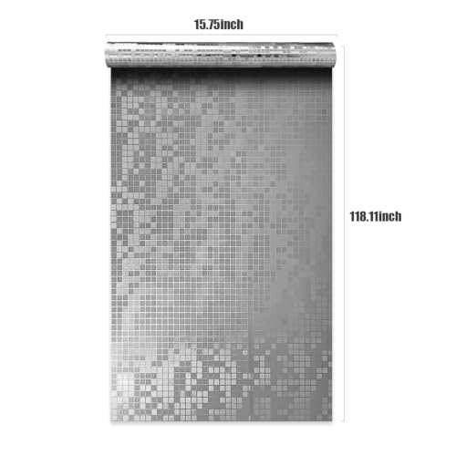 Metallic Brushed Texture Peel and Stick Wallpaper 17.72in x 118in Thick Vinyl Self Adhesive with Air Guide Slot Removable Contact Paper for Kitchen Backsplash