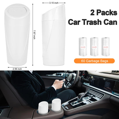 Car Trash Can (White / Round)
