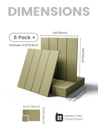 Felt Bulletin Board & Cork Board Alternative 36'' x 24'' (Seaweed-1 / Bold-stripe 6-pack)
