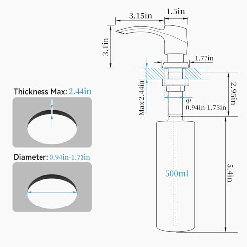Kitchen Sink Soap Dispenser Built