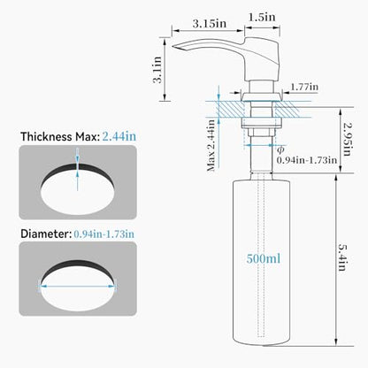 Kitchen Sink Soap Dispenser Built