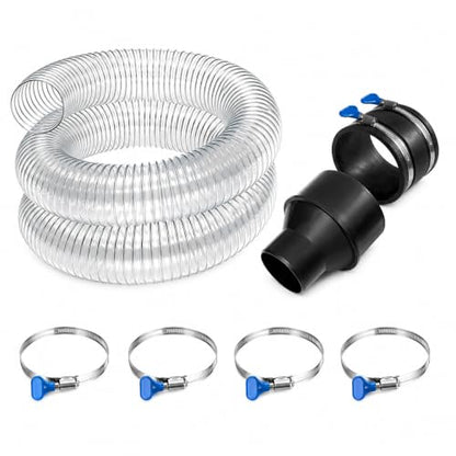 2-1/2" x 10' Heavy Duty Dust Collection Hose, Thickened Clear PVC Flexible Hose with Steel Wire Reinforced, Puncture Resistant for Woodworking Dust Collector System