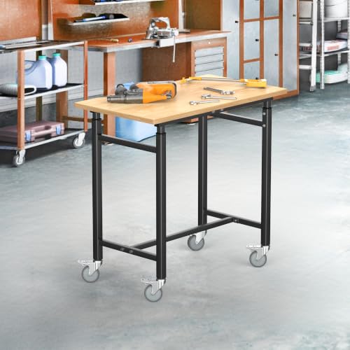 Adjustable Workbench with Rubberwood Top (32 in x 18 in)