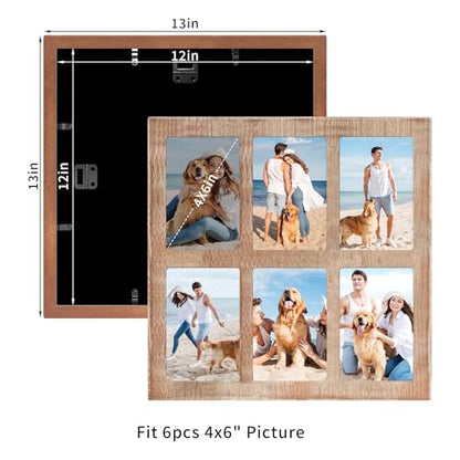 4x6 Picture Frame Collage (Rustic Brown / 13x13in (1Pack))