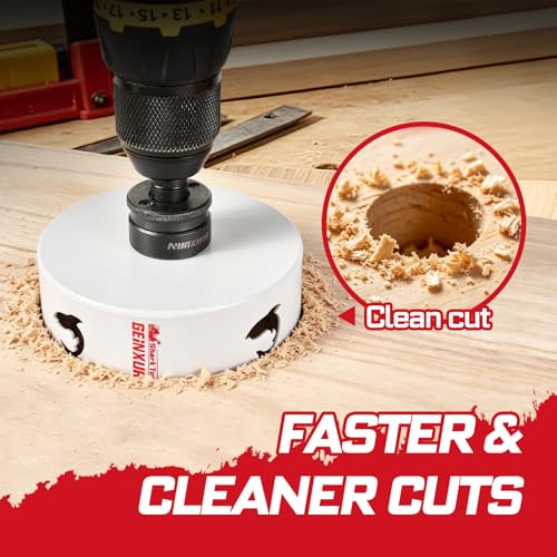 4-1/4 Inch(108mm) Hole Saw, 1PC HSS Bi-Metal Hole Saw Kit with Shark Tooth Hole Cutter for Wood,Drywall, PVC Boards and Thin Metal (1 PCS 4-1/4")