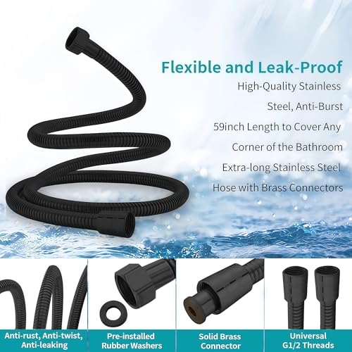 4.7 Inch Round Handheld Shower Head with 10 Spray Modes