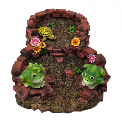 Turtles Gutter Downspout Splash Block Guards Diverter Rain Down Spout Drain Extension Covers Decorative Garden Statues Outdoor Decor for Yard Lawn Patio Frog (Red)