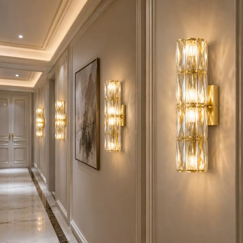 Gold Crystal Luxury Wall Sconces Mid