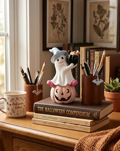 Halloween Ghost Pumpkin Figurine (Ghost on Pumpkin)