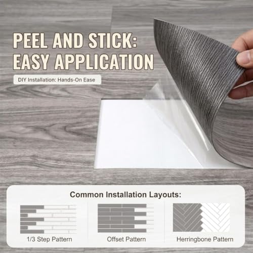 Peel and Stick Floor Tile Vinyl Wood Plank 36