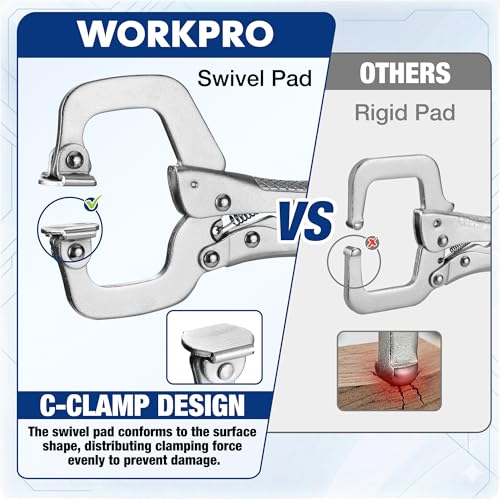 Locking C Clamp with Swivel Pads