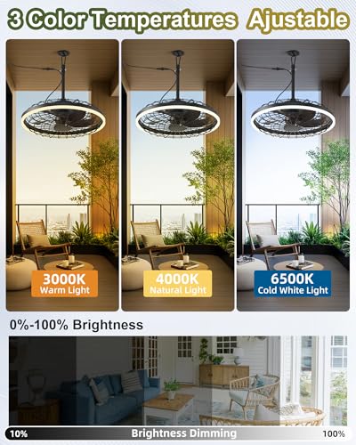 Smart Waterproof Gazebo Ceiling Fan with Light