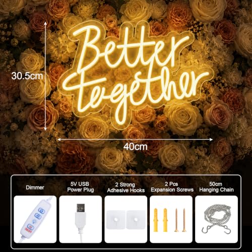 LED Neon Sign for Wall Decor Dimmable Desktop Neon Night Light Light Up Sign