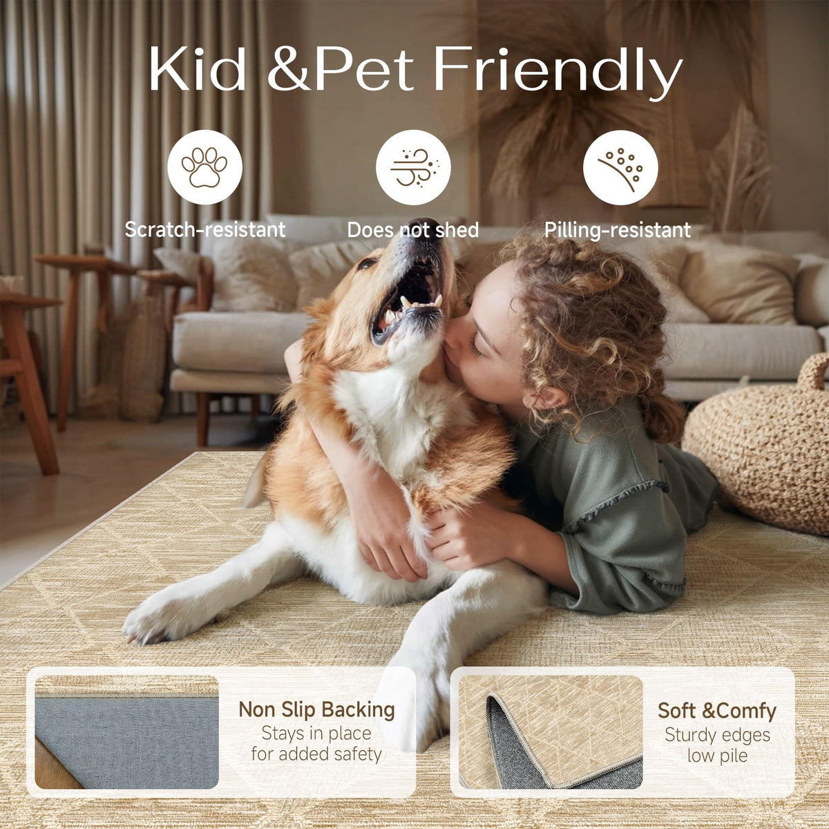 2x8 Runner Rugs Beige Washable Hallway Rug (L| Beige / 2' x 8' (Runner))