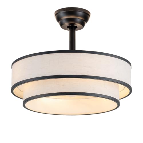 Tiffany Style Caged Ceiling Fan with Light and Remote Control