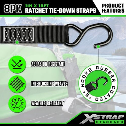 8 Pack Ratchet Tie Down Straps