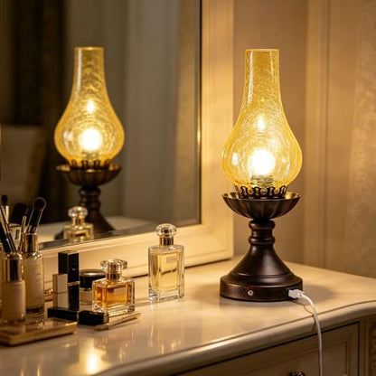 Farmhouse Rustic Touch with USB A+C Charging Ports Table Lamps (2-15 IN-USB)