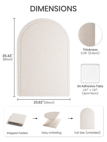 Large Arched Felt Bulletin Board 35.4''×23.6'' (Oatmeal)