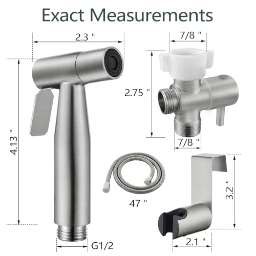 Handheld Bidet Sprayer for Toilet (Brushed Nickel)