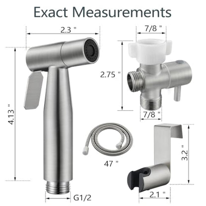 Handheld Bidet Sprayer for Toilet (Brushed Nickel)