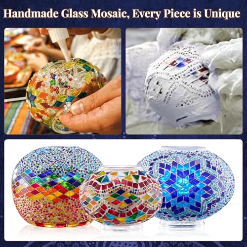 7.2" D Turkish Moroccan Mosaic Hanging Pendant Lamp Plug