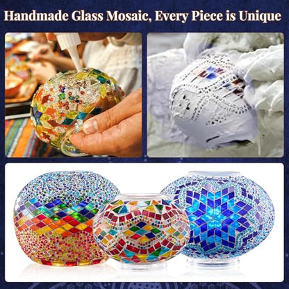 7.2" D Turkish Moroccan Mosaic Hanging Pendant Lamp Plug