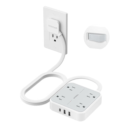 Extension Cord 5 Ft (5FT(1875W) / Grey & Surge Protector)