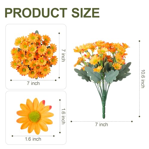 Artificial Mums for Outdoors Fall Decor (B-orange / 10.6 inch)