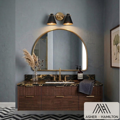 Asher Hamilton AHV (Antique Gold/Black / 2 Light)