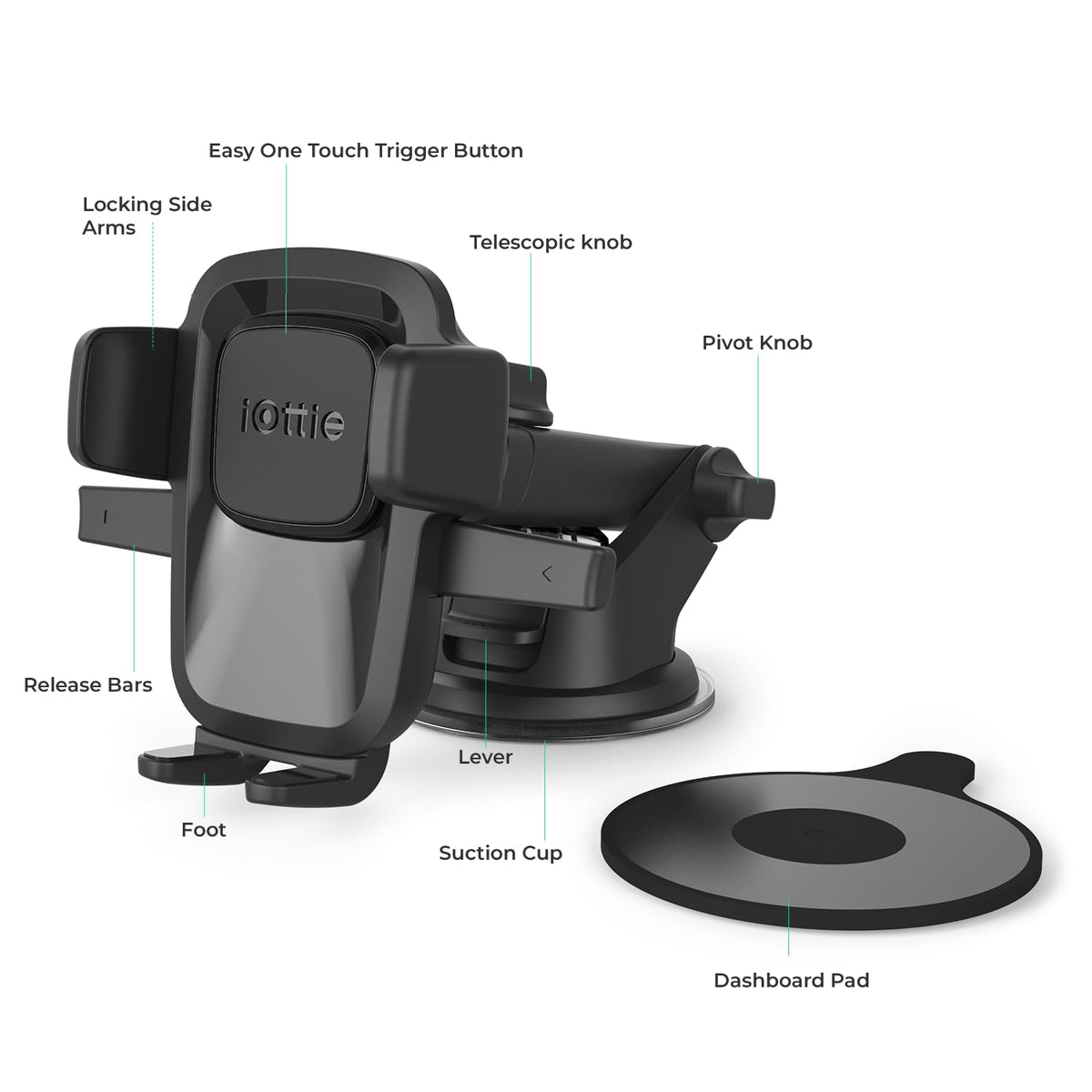 Easy One Touch Classic Dash & Windshield Smartphone Mount iPhone 18 (Classic)