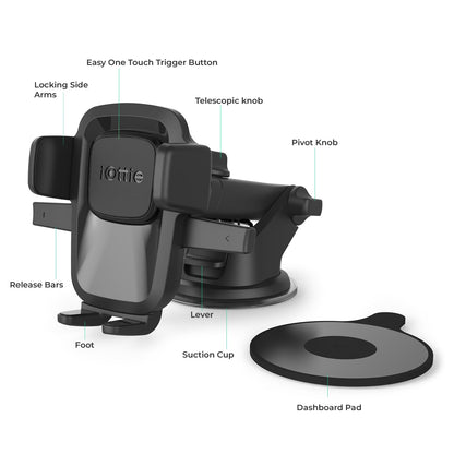 Easy One Touch Classic Dash & Windshield Smartphone Mount iPhone 18 (Classic)